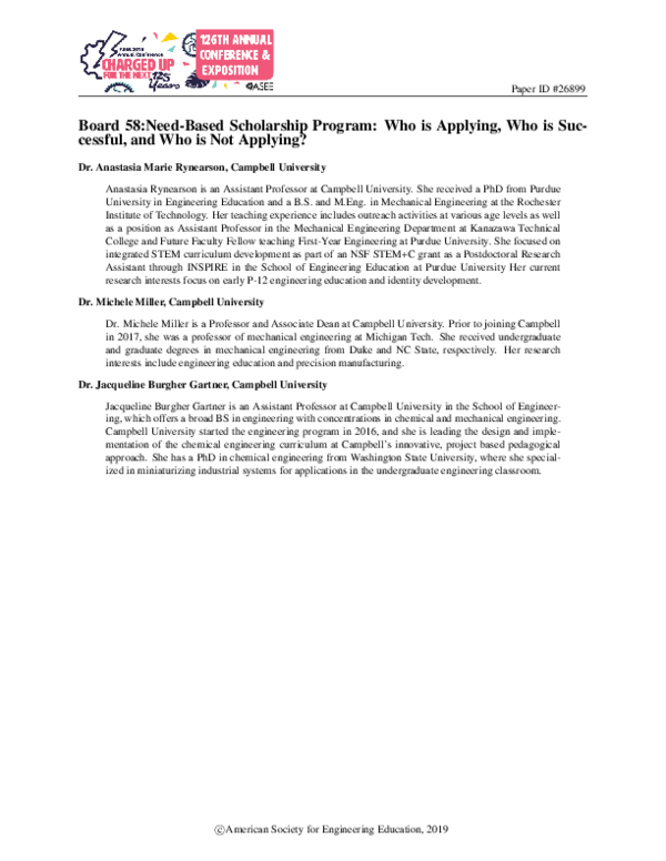 (PDF) Board 58: Need-based Scholarship Program: Who is Applying, Who is ...