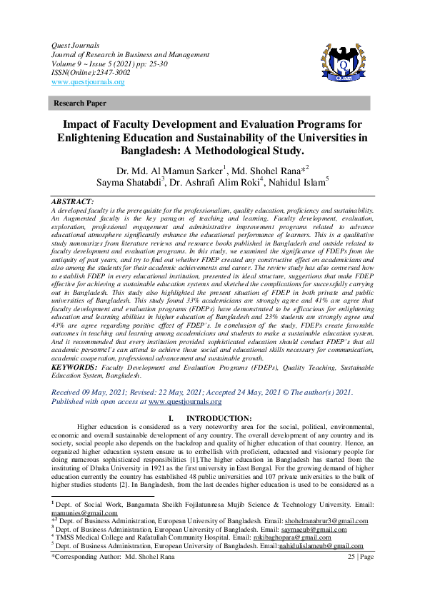 (PDF) Impact of Faculty Development and Evaluation Programs for ...