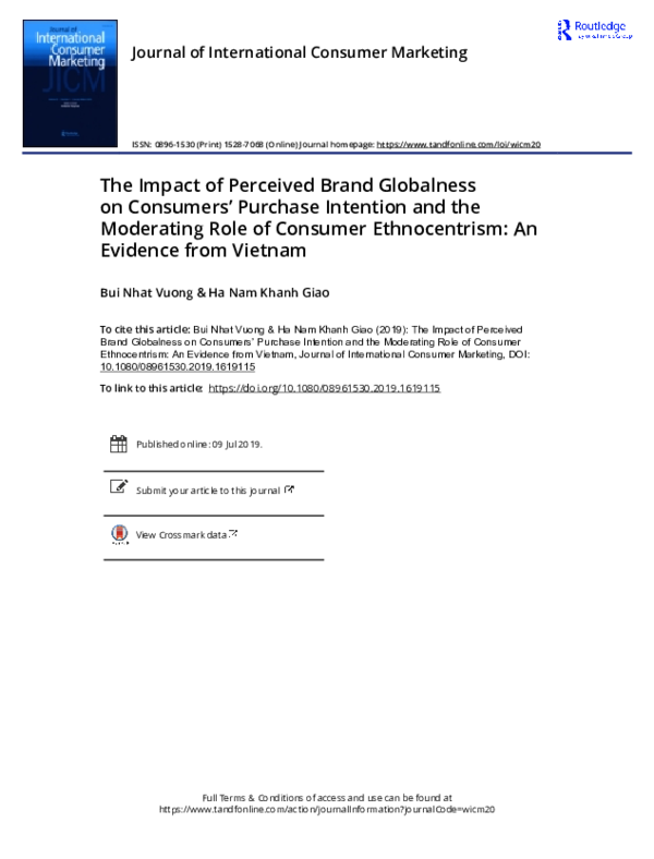 (PDF) The impact of perceived brand globalness on consumers ...