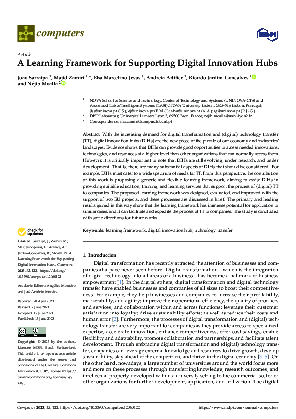 (PDF) A Learning Framework for Supporting Digital Innovation Hubs