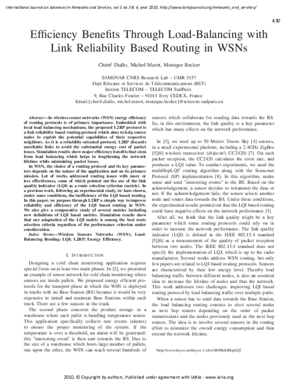 (PDF) Efficiency Benefits Through Load-Balancing with Link Reliability ...