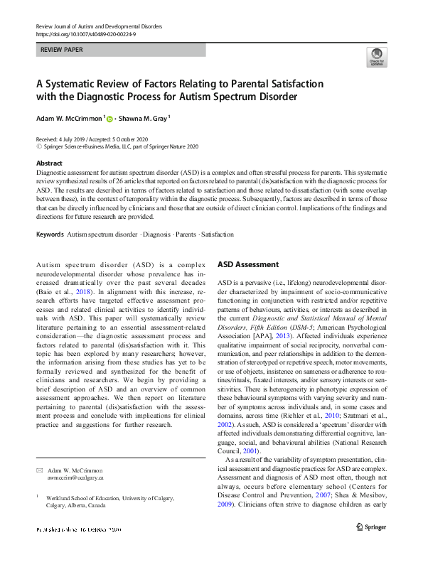 (PDF) A Systematic Review of Factors Relating to Parental Satisfaction ...