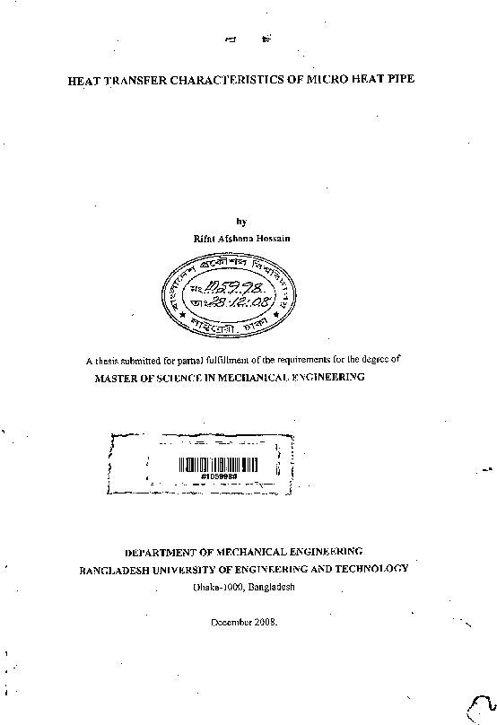 (PDF) Heat transfer characteristics of micro heat pipe
