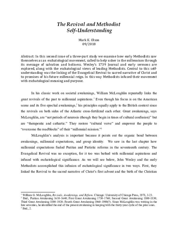 (DOC) The Revival and Methodist Self-Understanding