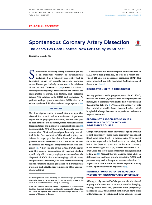 (PDF) Spontaneous coronary artery dissection