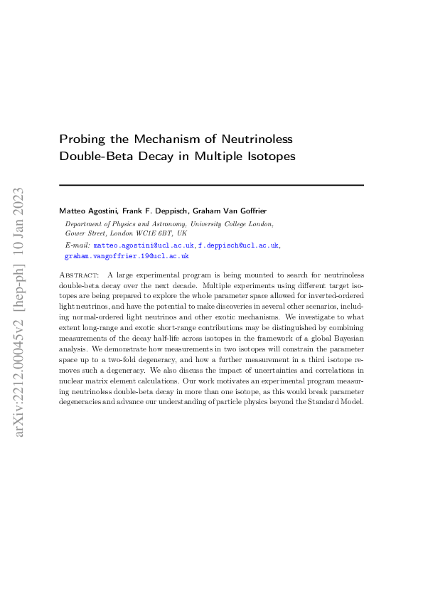 (PDF) Probing the Mechanism of Neutrinoless Double-Beta Decay in ...