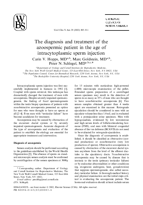 (PDF) The diagnosis and treatment of the azoospermic patient in the age ...