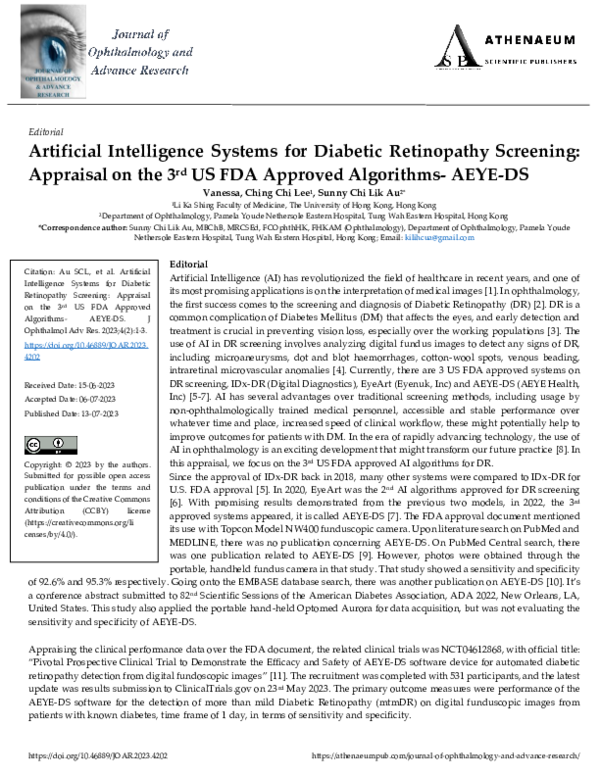 (PDF) Artificial Intelligence Systems for Diabetic Retinopathy ...