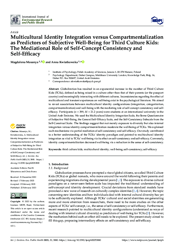 (PDF) Multicultural Identity Integration versus Compartmentalization as ...