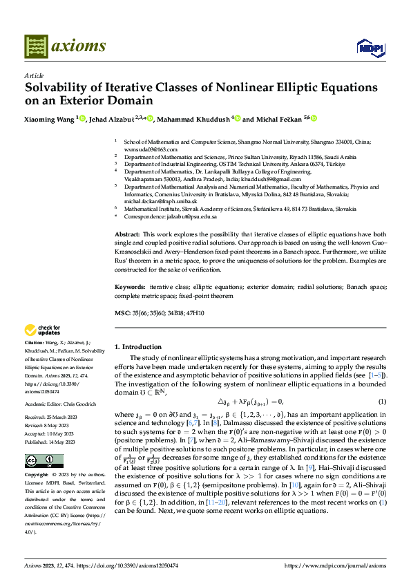 (PDF) Solvability of Iterative Classes of Nonlinear Elliptic Equations ...