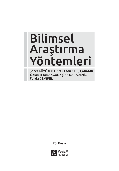 (PDF) Bilimsel araştırma yöntemleri