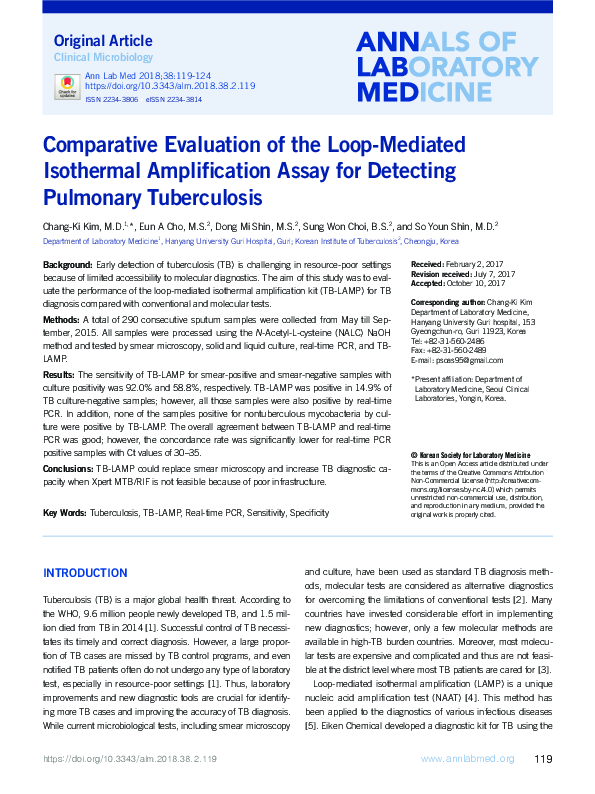 (PDF) Comparative evaluation of loop‐mediated isothermal amplification ...