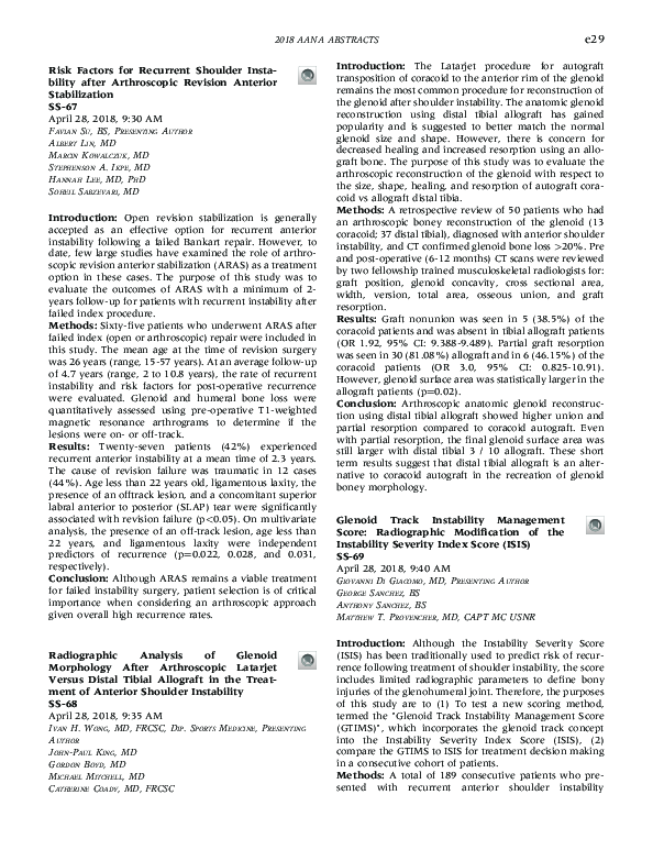 (PDF) Glenoid Track Instability Management Score: Radiographic ...