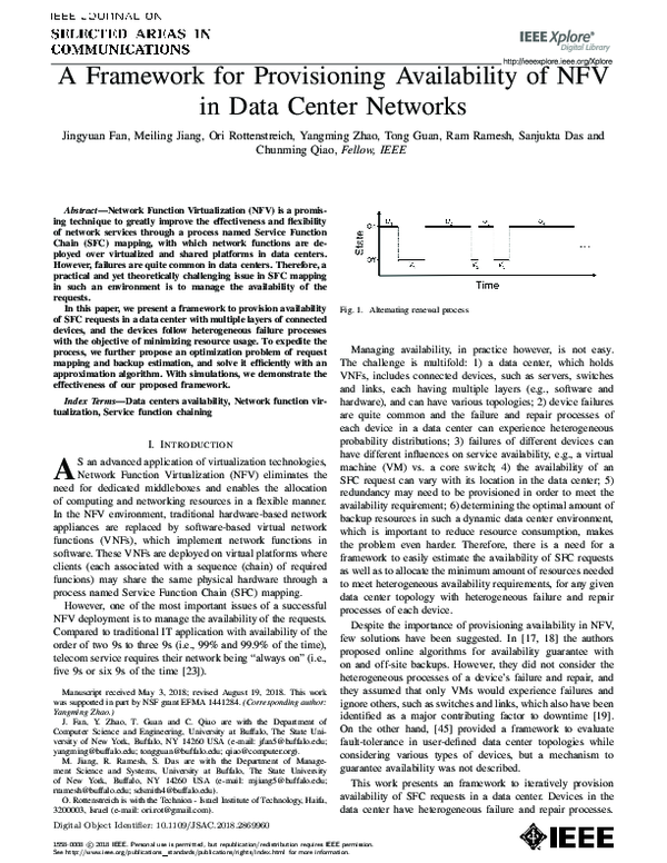 (PDF) A Framework for Provisioning Availability of NFV in Data Center ...