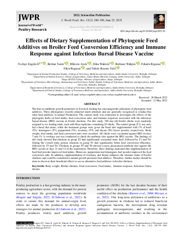 (PDF) Effects of Dietary Supplementation of Phytogenic Feed Additives ...