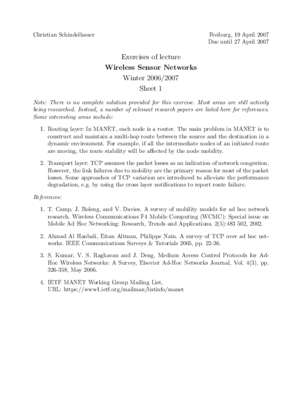 (PDF) A survey of mobility models for ad hoc network research