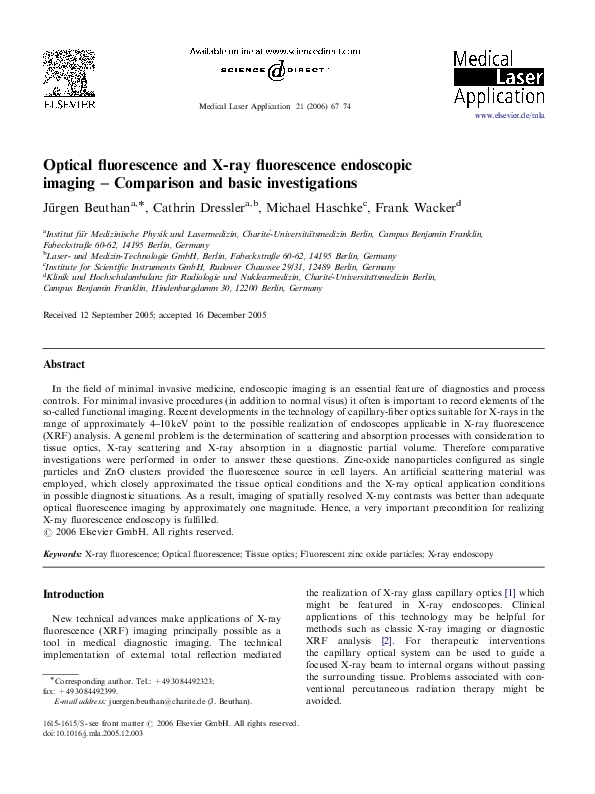 (PDF) Optical fluorescence and X-ray fluorescence endoscopic imaging ...