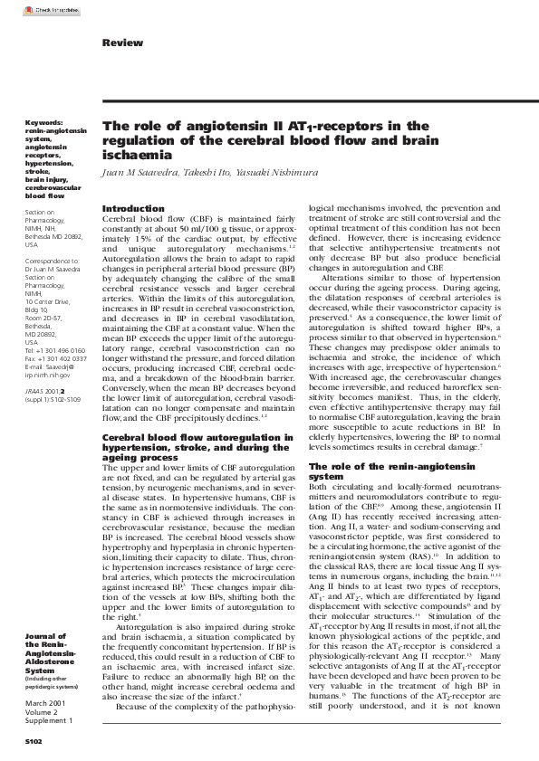 (PDF) Review: The role of angiotensin II AT1-receptors in the ...