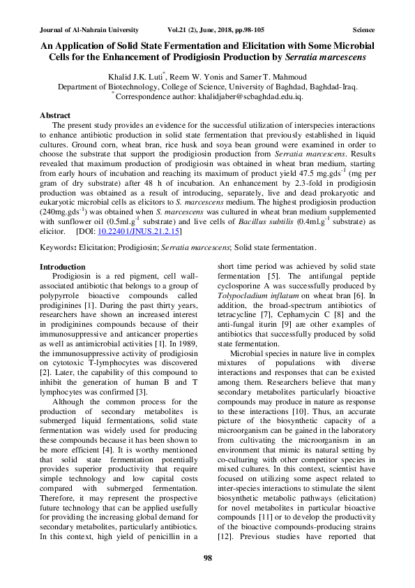 (PDF) An Application of Solid State Fermentation and Elicitation with ...