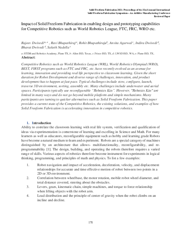 (PDF) Impact of Solid Freeform Fabrication in Enabling Design and ...