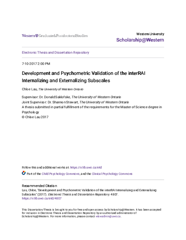 (PDF) Development and Psychometric Validation of the Intermittent Self ...