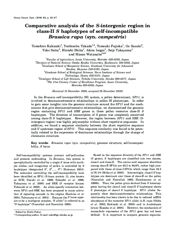 (PDF) Comparative analysis of the S-intergenic region in class-II S ...