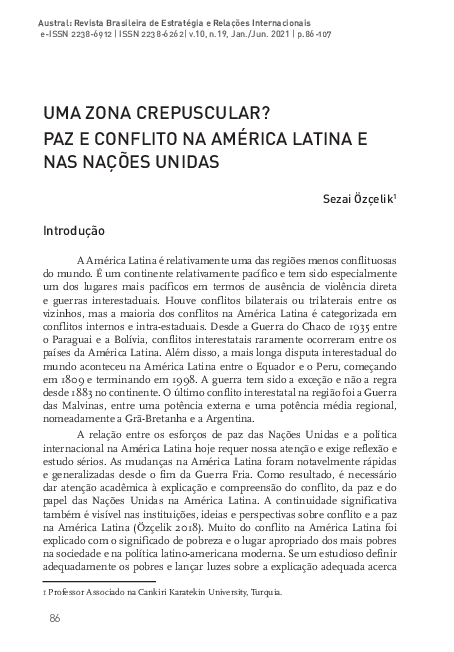 (PDF) A Zone of Twilight? Peace and Conflict in Latin America and the ...