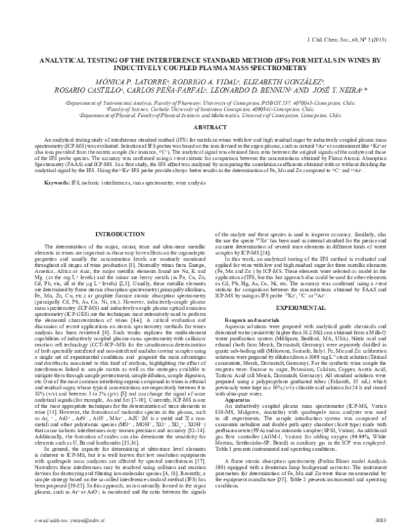 (PDF) Analytical Testing of the Interference Standard Method (Ifs) for ...