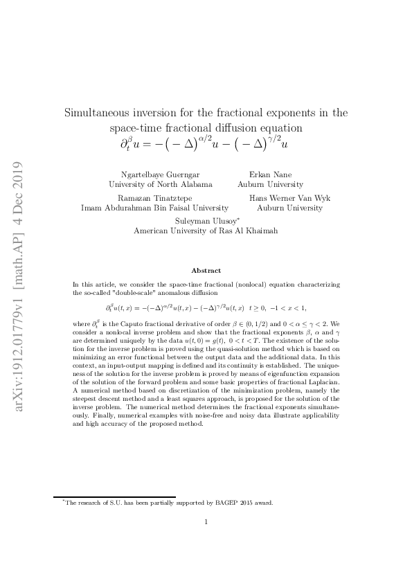 (PDF) Simultaneous inversion for the fractional exponents in the space ...