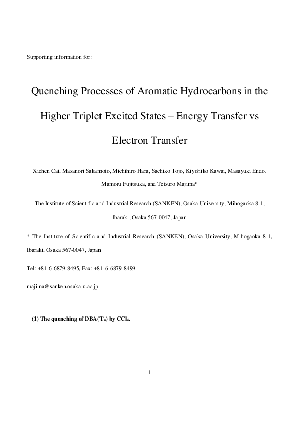 (PDF) Quenching processes of aromatic hydrocarbons in the higher ...