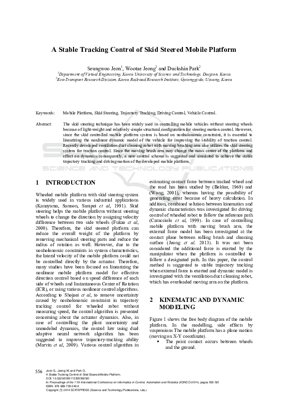 (PDF) A Stable Tracking Control of Skid Steered Mobile Platform