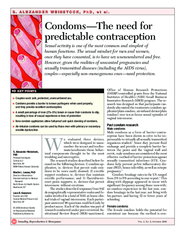 (PDF) Condom—The need for predictable contraception