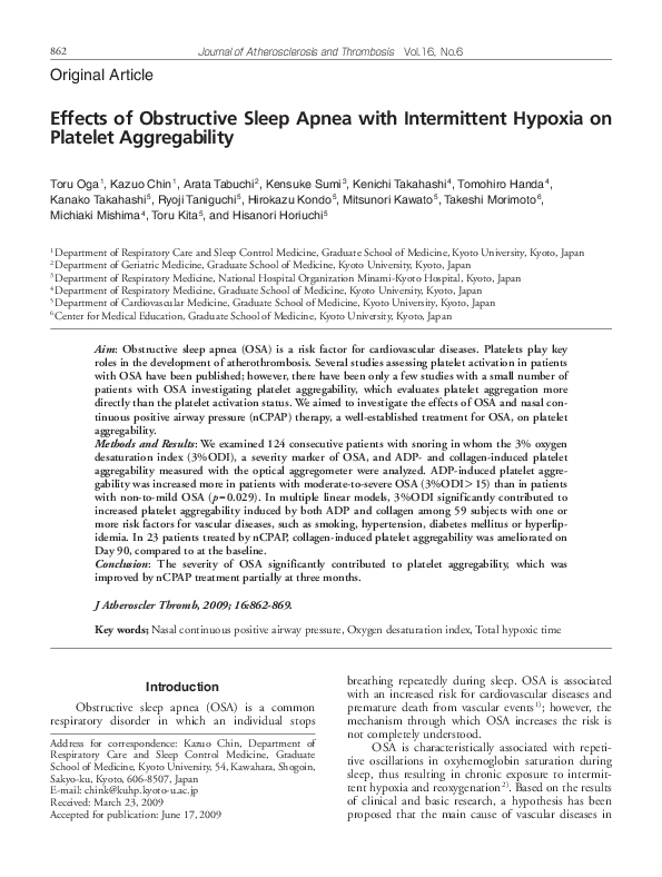 (PDF) Effects of Obstructive Sleep Apnea with Intermittent Hypoxia on ...