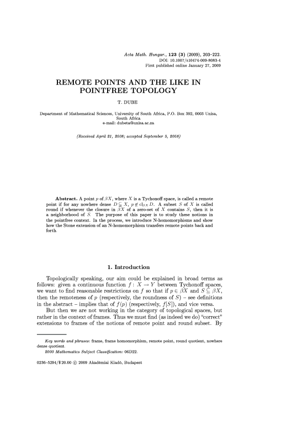 (PDF) Remote points and the like in pointfree topology