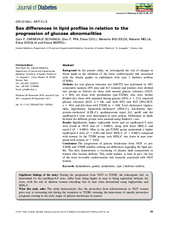 (PDF) Sex differences in lipid profiles in relation to the progression ...