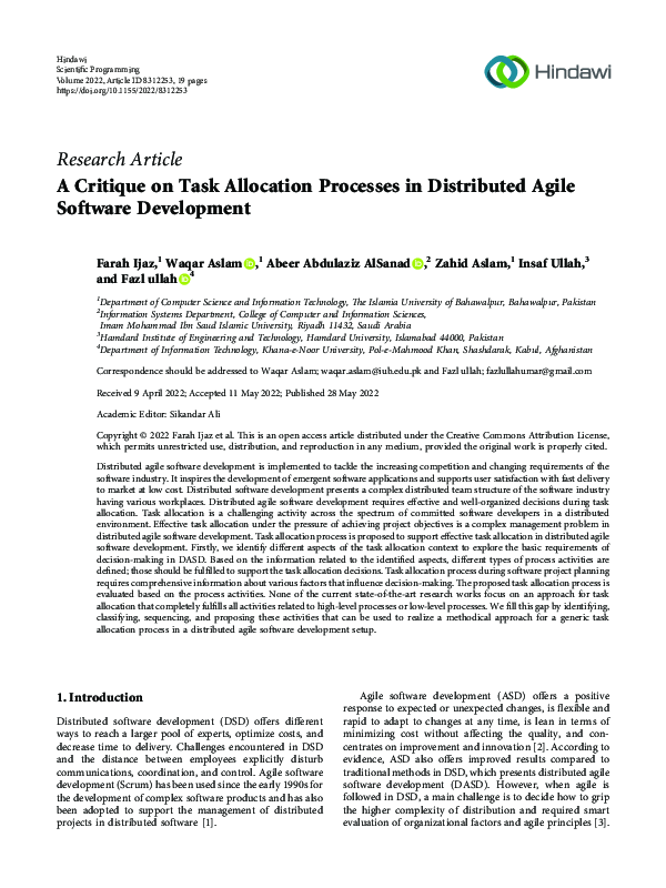 (PDF) A Critique on Task Allocation Processes in Distributed Agile ...