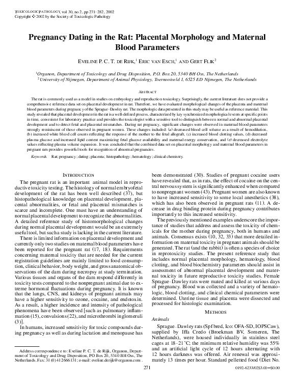 (PDF) Pregnancy Dating in the Rat: Placental Morphology and Maternal ...
