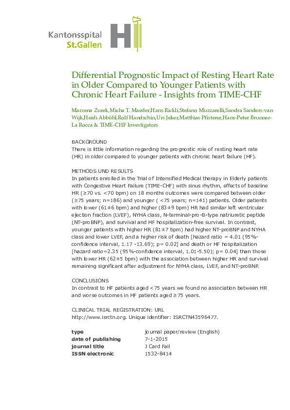 (PDF) Differential Prognostic Impact of Resting Heart Rate in Older ...