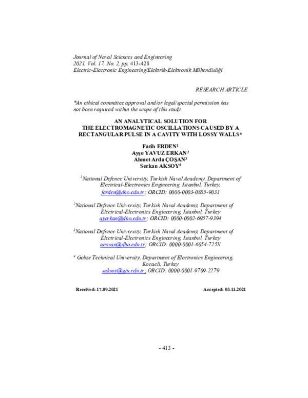 (PDF) An Analytical Solution for the Electromagnetic Oscillations ...