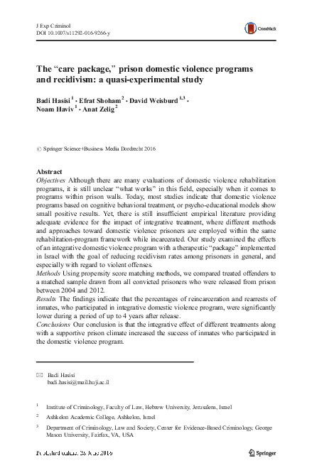 (PDF) The “care package,” prison domestic violence programs and ...