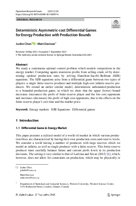 (PDF) Deterministic Asymmetric-cost Differential Games for Energy ...