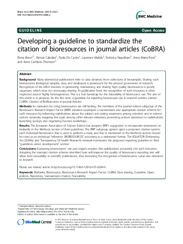 (PDF) Developing a guideline to standardize the citation of ...