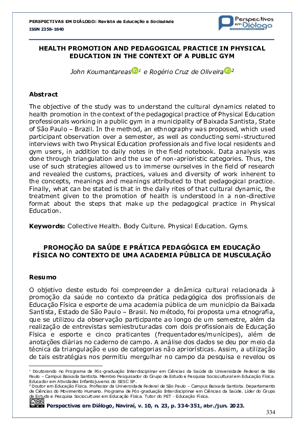 (PDF) Health promotion and pedagogical practice in physical education ...