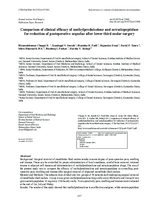 (PDF) Comparison of the clinical efficacy of methylprednisolone with ...
