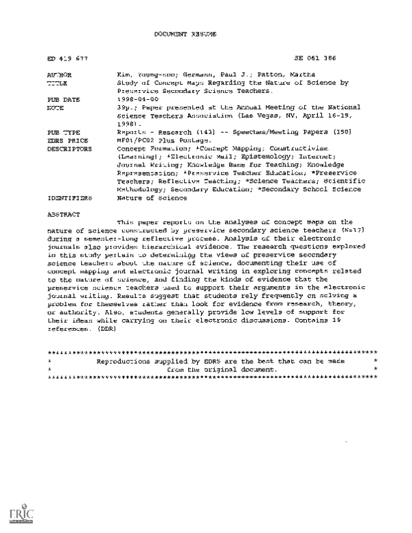 (PDF) Study of Concept Maps Regarding the Nature of Science by ...