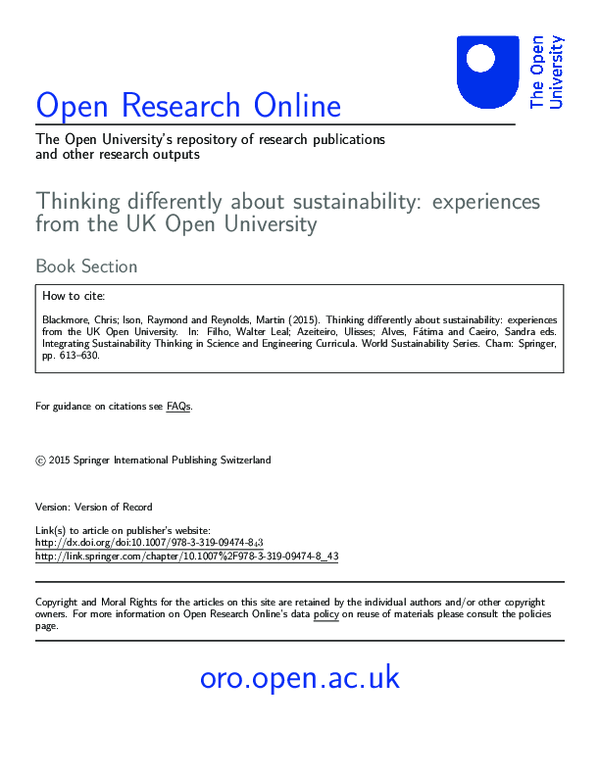 (PDF) Thinking Differently About