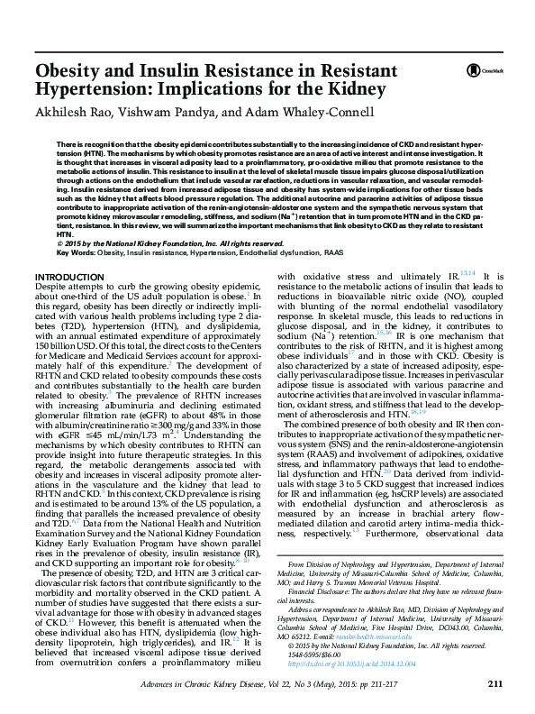 (PDF) Obesity and Insulin Resistance in Resistant Hypertension ...
