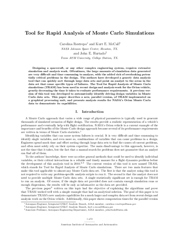 (PDF) Tool for Rapid Analysis of Monte Carlo Simulations