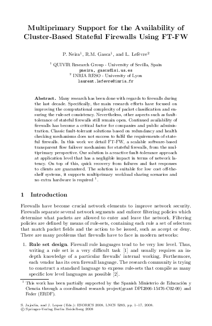 (PDF) Multiprimary support for the availability of cluster-based ...