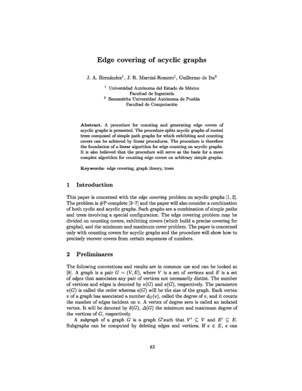 (PDF) Edge covering of acyclic graphs